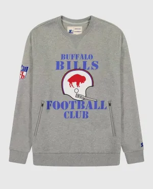 Men's Buffalo Bills Crew Neck Sweatshirt With Zip Pockets In Grey