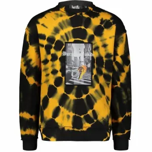 Men's Burning Crewneck Sweatshirt In Black/orange