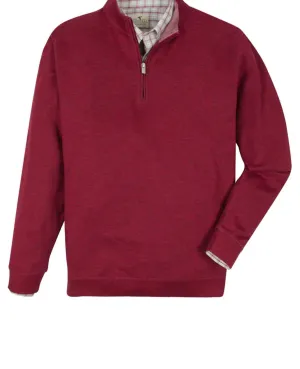 Men's Cotton Modal Quarter Zip Sweatshirt In Merlot