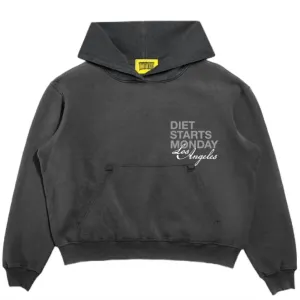 Men's La Hoodie In Vintage Black/ Grey