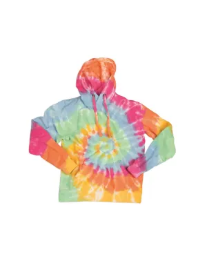 Men's Multi-Color Spiral Tie-Dyed Hooded Sweatshirt