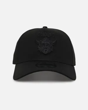 New Era Canberra Raiders 'Black On Black' 9FORTY A-Frame Snapback Black