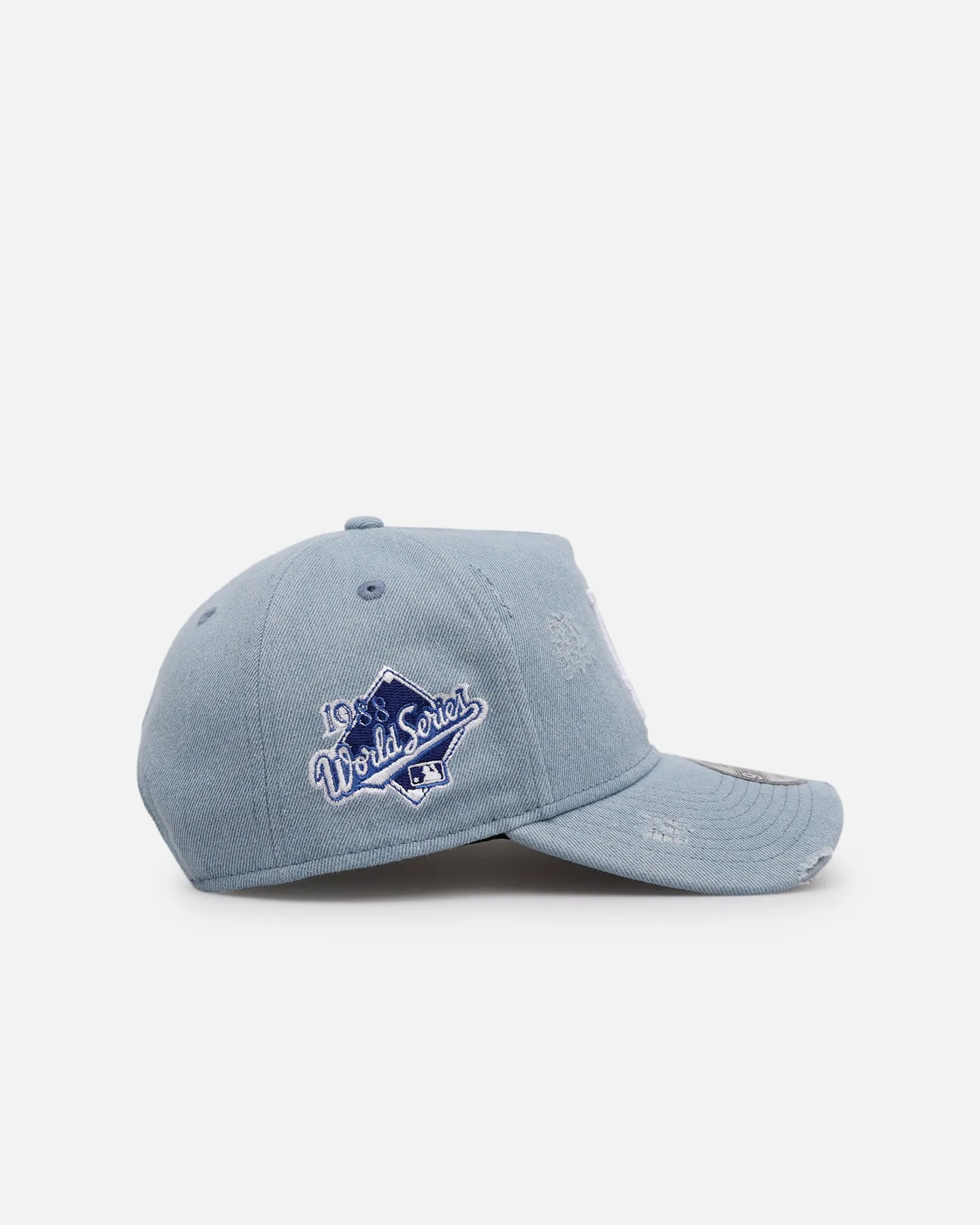 New Era Los Angeles Dodgers 'Distressed Denim' 9FORTY A-Frame Snapback Light Wash Denim