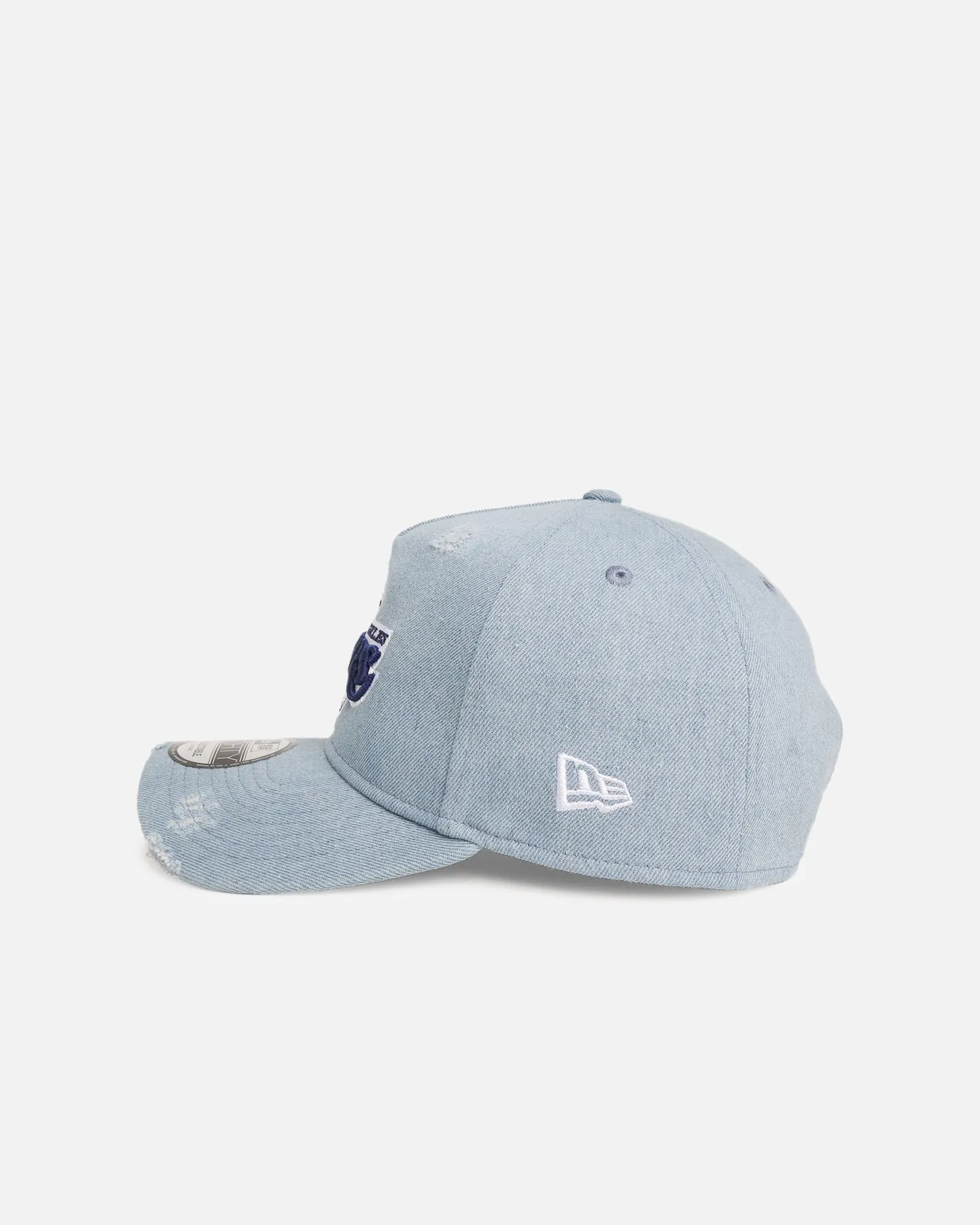 New Era Los Angeles Lakers 'Distressed Denim' 9FORTY A-Frame Snapback Light Wash Denim