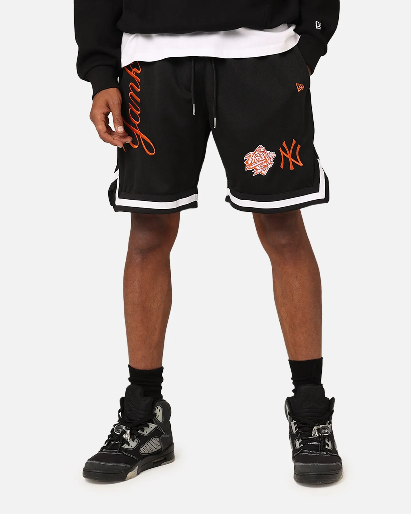 New Era New York Yankees 'Scary Nights' Mesh Shorts Black/Orange