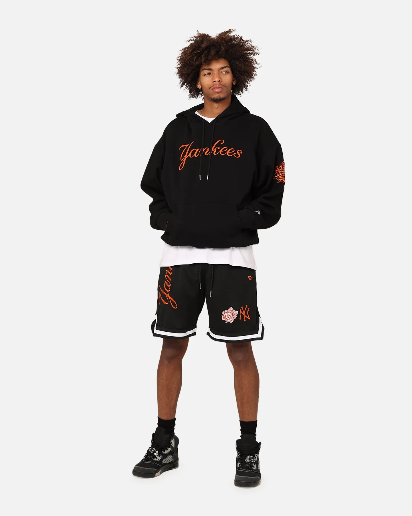 New Era New York Yankees 'Scary Nights' Mesh Shorts Black/Orange