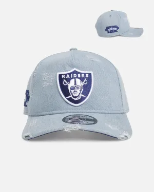 New Era Oakland Raiders 'Distressed Denim' 9FORTY A-Frame Snapback Light Wash Denim