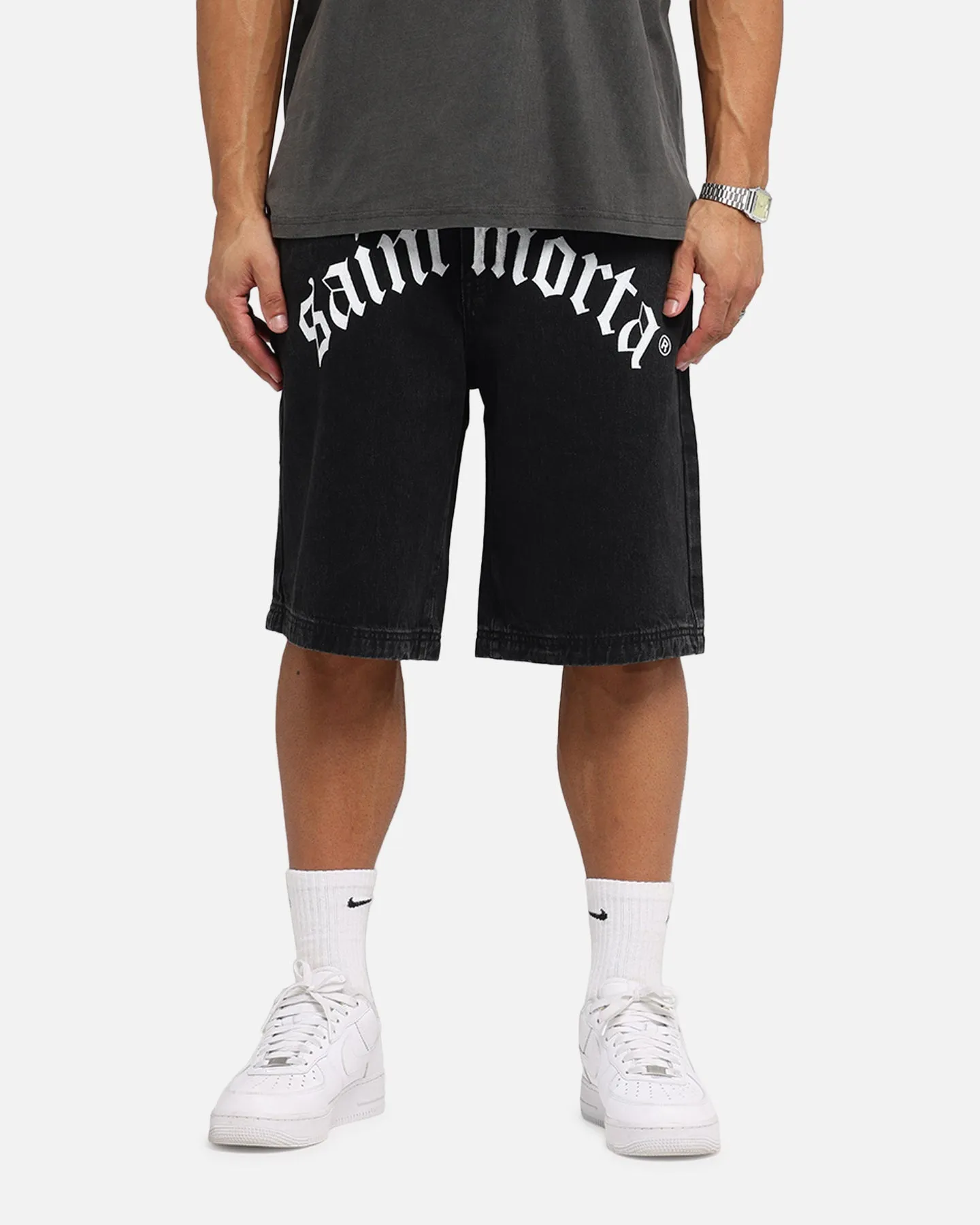 Saint Morta Amplus Gothic Denim Jorts Black Shadow