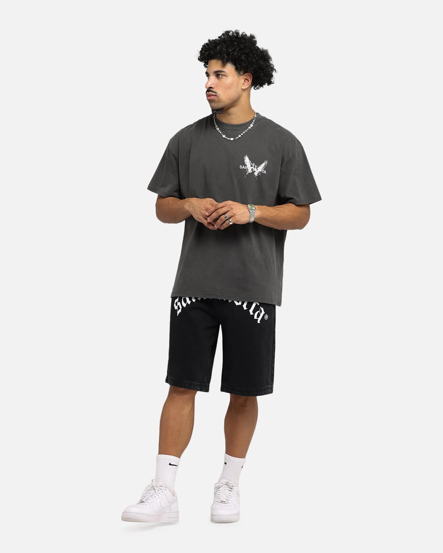 Saint Morta Amplus Gothic Denim Jorts Black Shadow