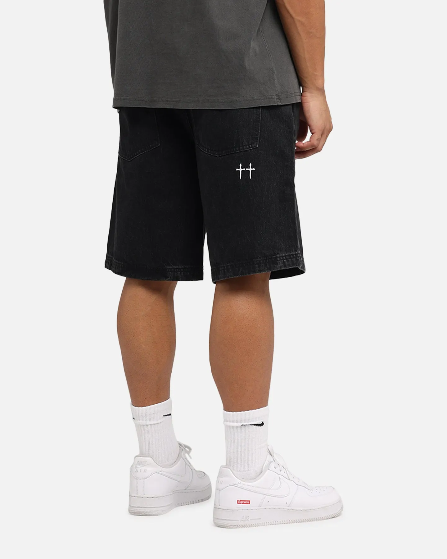 Saint Morta Amplus Gothic Denim Jorts Black Shadow