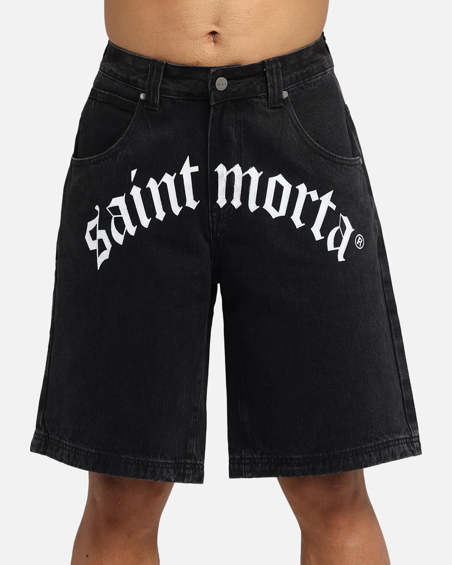 Saint Morta Amplus Gothic Denim Jorts Black Shadow
