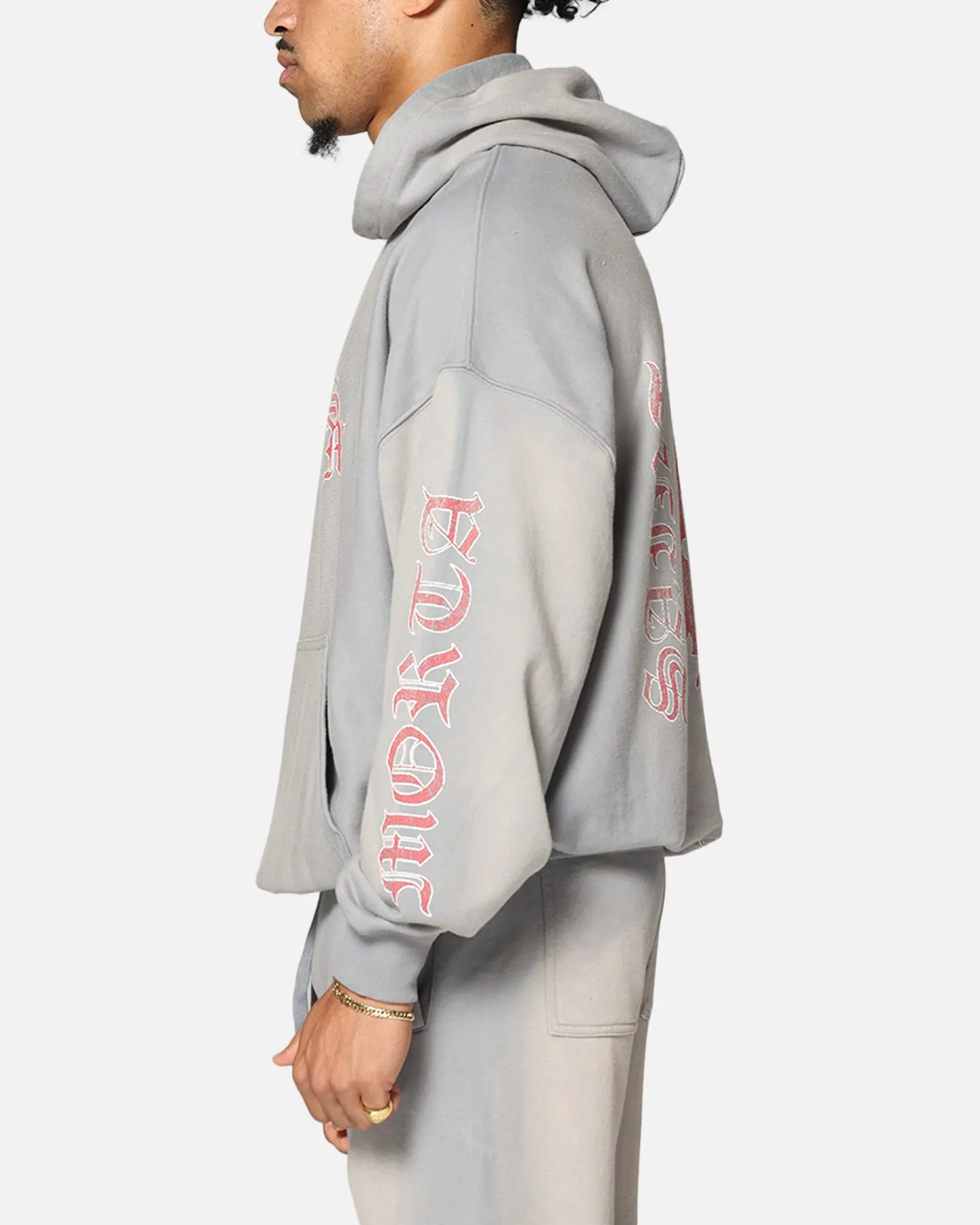 Saint Morta Hardcore Boxy Hoodie Sunfade Grey