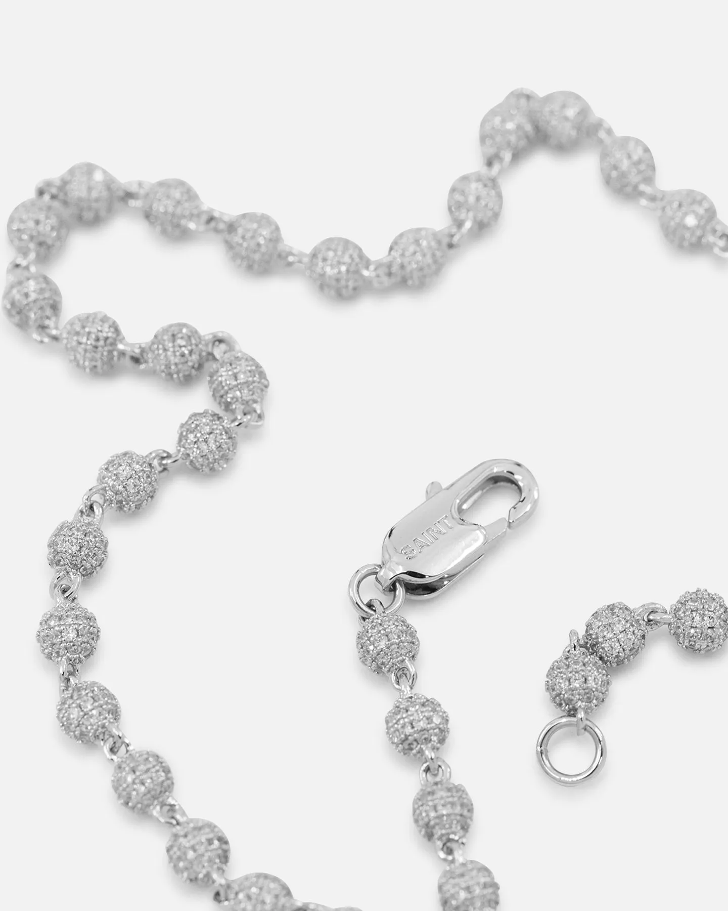Saint Morta Iced Cluster Chain Iced White Gold