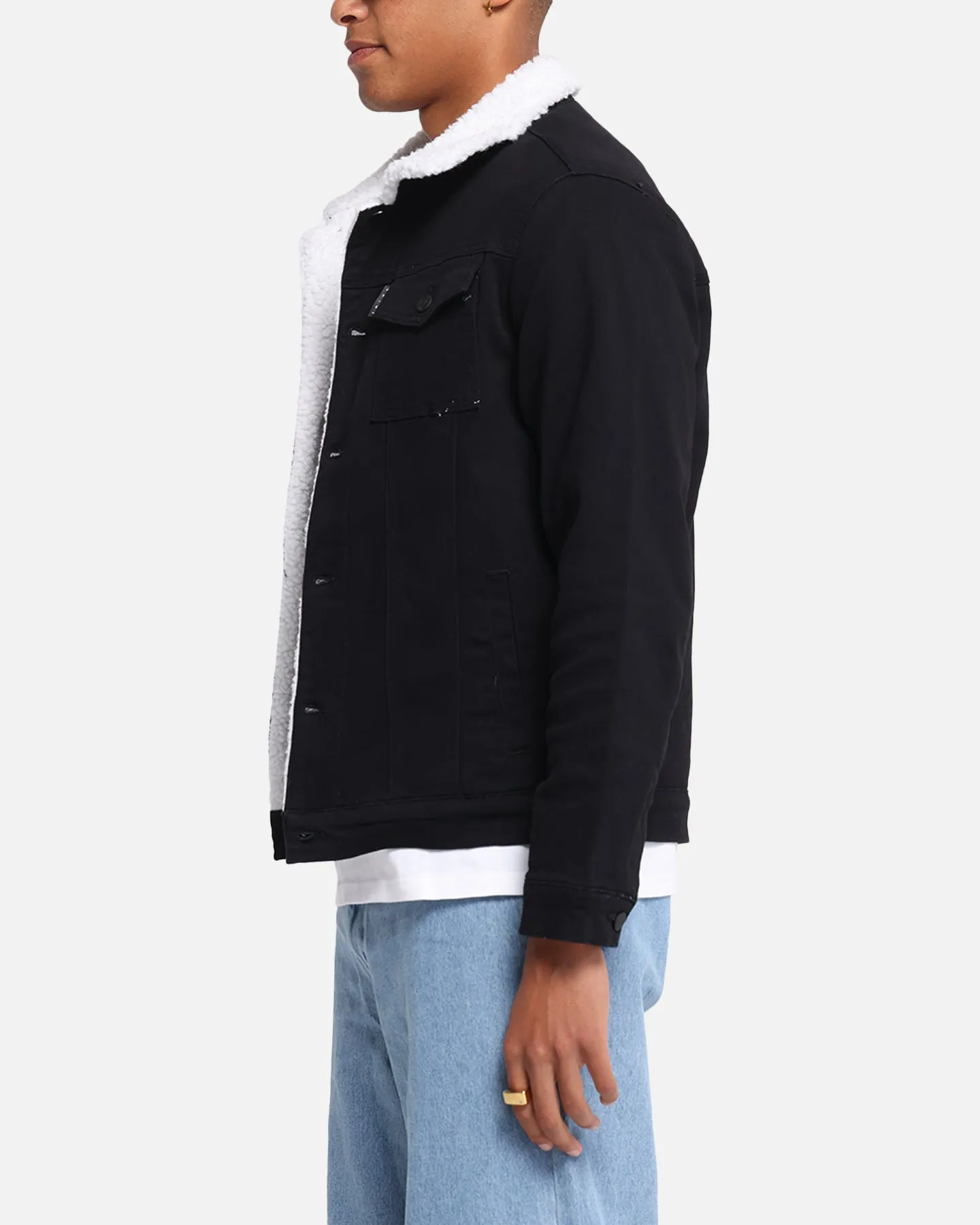 Saint Morta Sherpa Denim Jacket Black