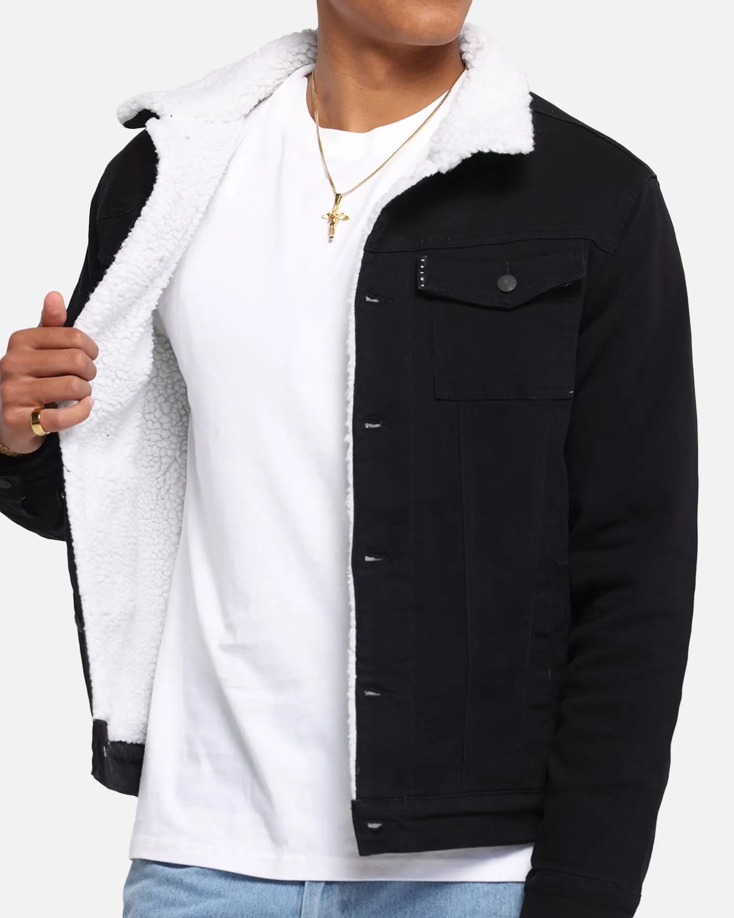 Saint Morta Sherpa Denim Jacket Black