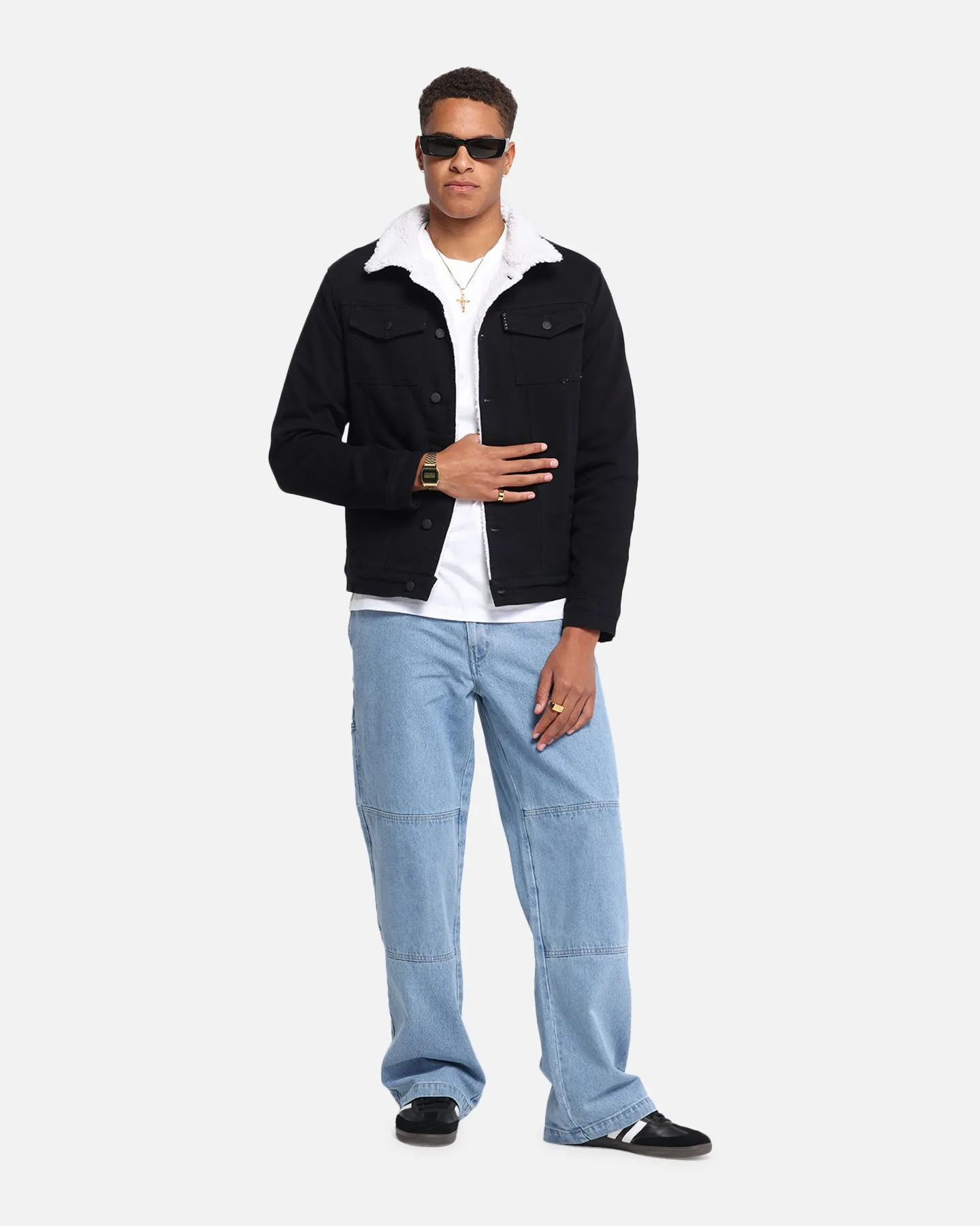 Saint Morta Sherpa Denim Jacket Black