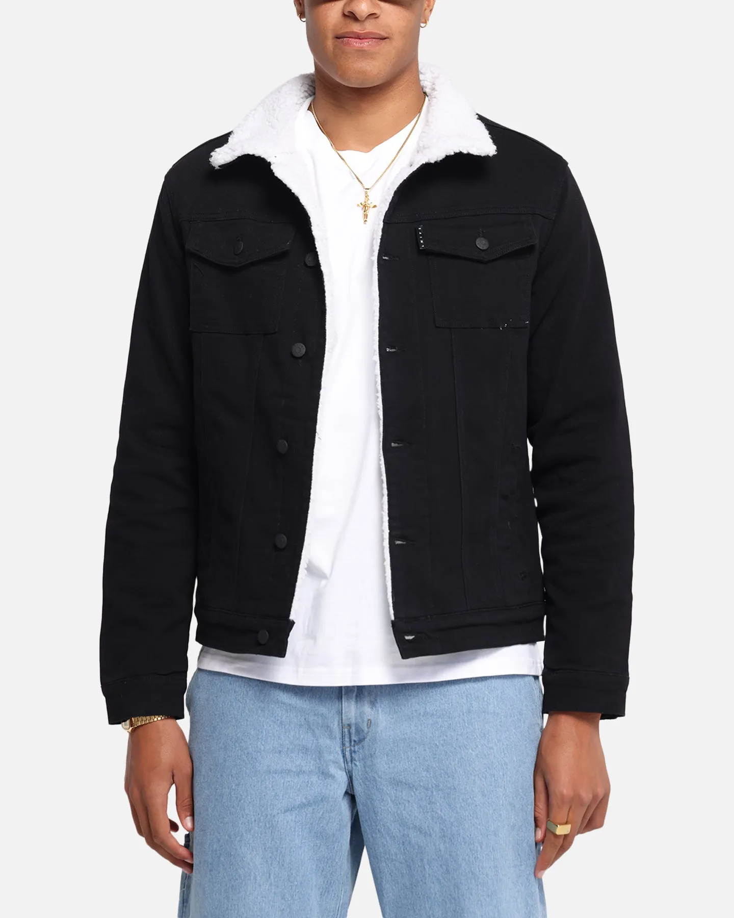 Saint Morta Sherpa Denim Jacket Black