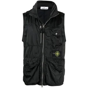 Stone Island Black Nylon Raso Gilet