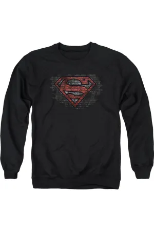 Superman Brick S Adult Crewneck Sweatshirt