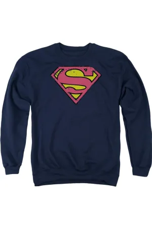 Superman Distressed Shield Adult Crewneck Sweatshirt