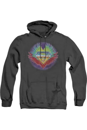 Superman Dont Stop Believing Adult Heather Hoodie / Hooded Sweatshirt