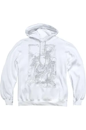 Superman Exploding Space Sketch Adult Pull Over Hoodie / Hooded Sweatshirt
