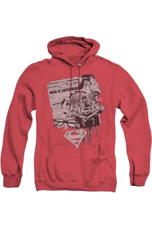 Superman Identity Adult Heather Hoodie / Hooded Sweatshirt