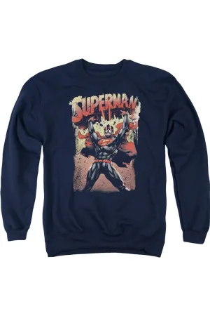 Superman Lift Up Adult Crewneck Sweatshirt