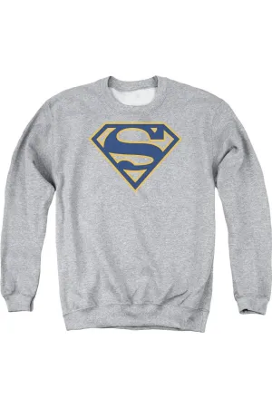Superman Navy & Orange Shield Adult Crewneck Sweatshirt