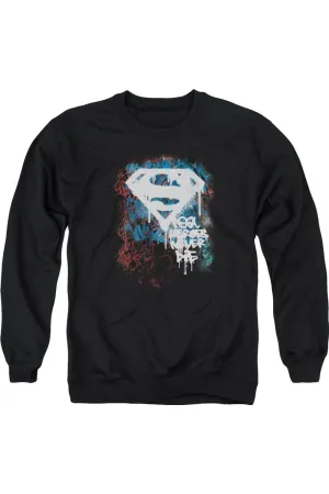 Superman Real Heroes Never Die Adult Crewneck Sweatshirt