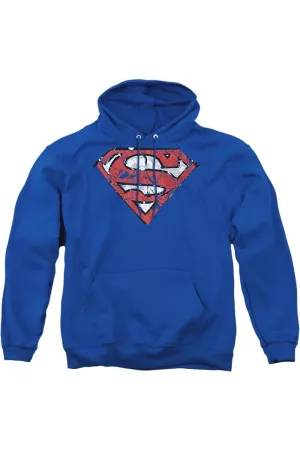 Superman Ripped And Shredded Adult Pull Over Hoodie / Hooded Sweatshirt