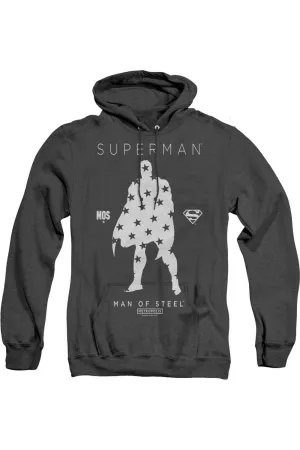 Superman Star Silhouette Adult Heather Hoodie / Hooded Sweatshirt