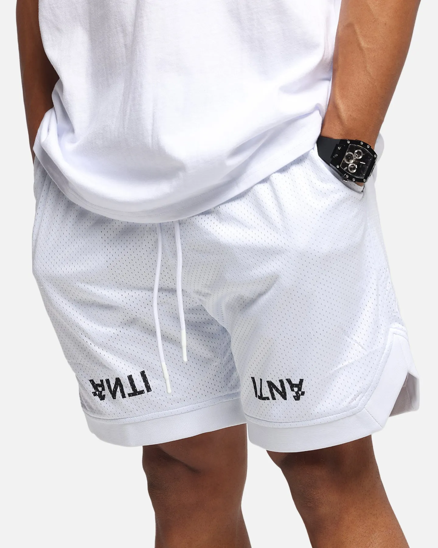 The Anti Order Post Season Basketball Shorts White/Black