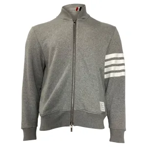 Thom Browne Bomber Loopback 4 Bar Jacket in Grey Cotton