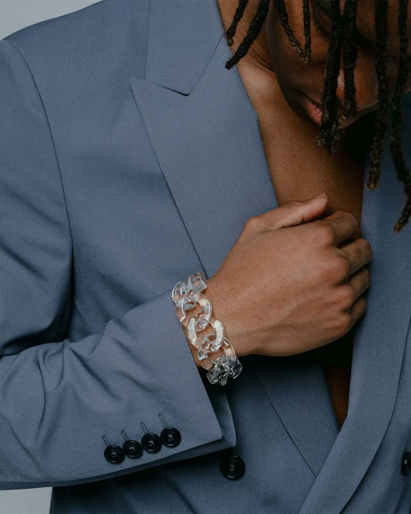 Vitaly Unisex Static Bracelet Clear/Stainless Steel