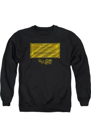 Willy Wonka And The Chocolate Factory Golden Ticket Adult Crewneck Sweatshirt