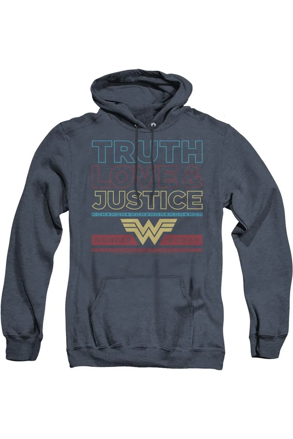 Wonder Woman 84 Truth Love Justice Adult Heather Hoodie / Hooded Sweatshirt